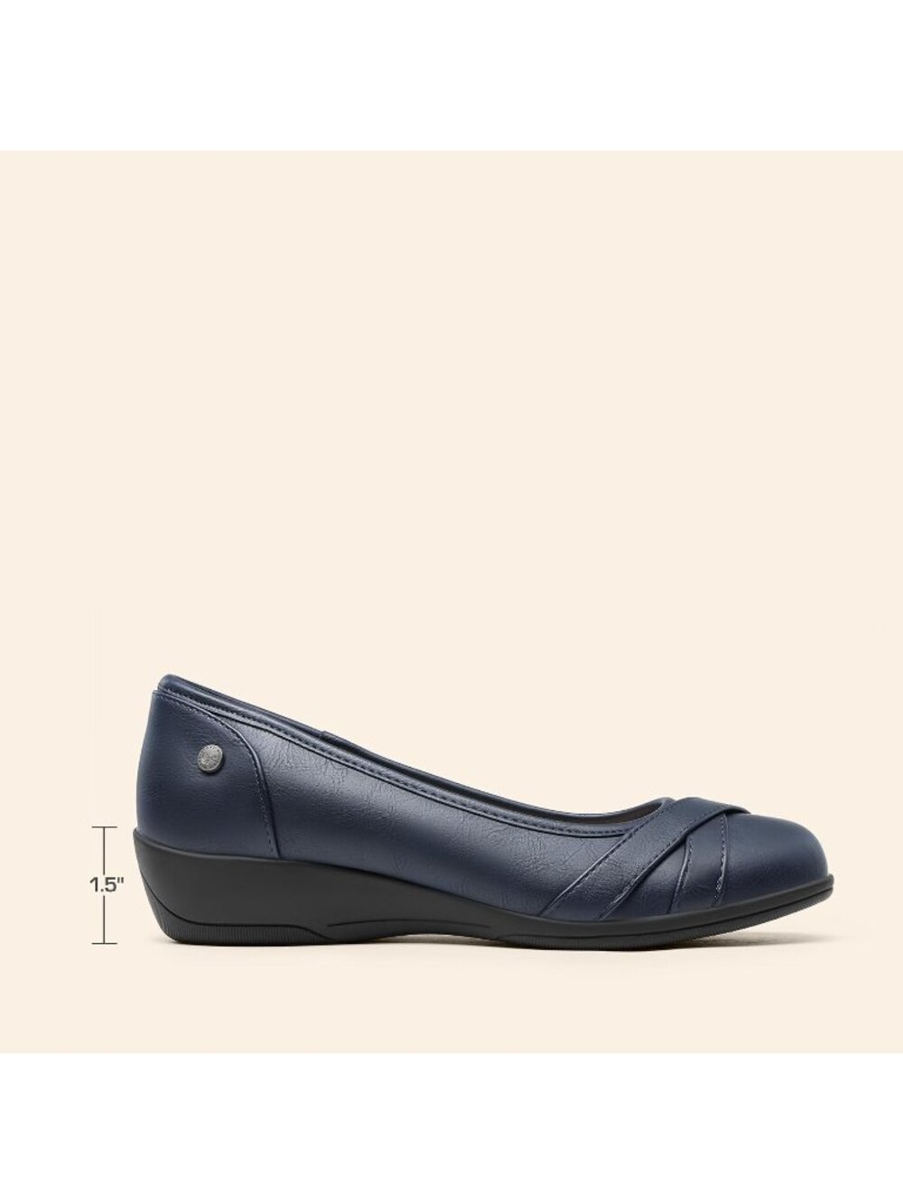 DREAM PAIRS Womens Navy Blue Comfortable Round Toe Lightweight Ballet Flat Shoes - Picture 4 of 6
